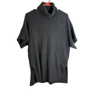 Banana Republic Gray Short Sleeve Ribbed Turtleneck Sweater Womens Size Medium